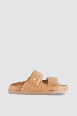 Patrizia Pepe Fly Slippers Monogram Beige | 403786-NRM