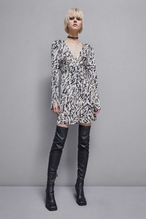 Patrizia Pepe Georgette Mini Dress Schwarz | 297830-BQP