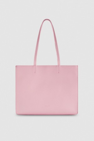 Patrizia Pepe Hammered Leather Shopping Bag Rosa | 175342-OAT
