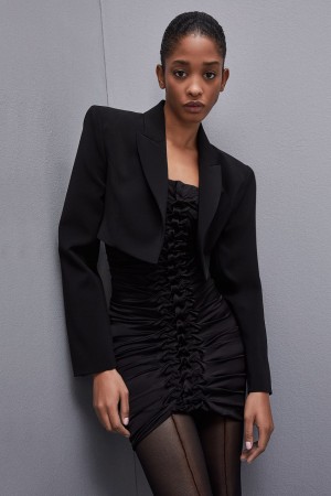 Patrizia Pepe Hand-embroidered Dress In Certified Viscose Schwarz | 736245-PWZ