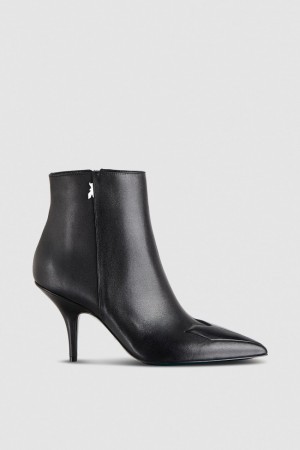 Patrizia Pepe Heeled Leather Ankle Boots Schwarz | 269418-WRO
