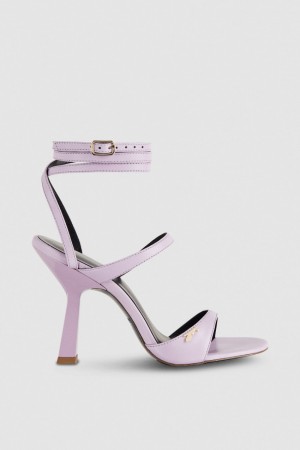 Patrizia Pepe Heeled Sandal With Green Leather Sole Lila | 927314-GXA