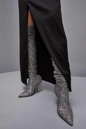 Patrizia Pepe Heeled Sequined Boots S274 | 803427-GOH