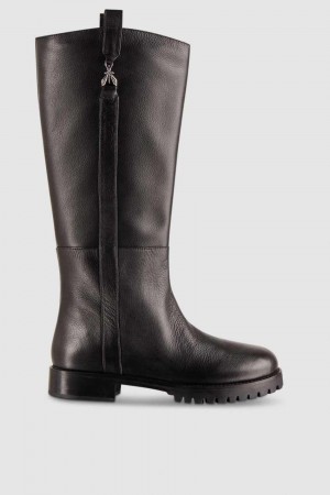 Patrizia Pepe High Nappa Leather Boots With Zipper Schwarz | 768102-BCK