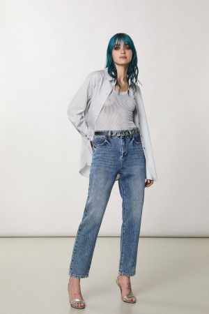 Patrizia Pepe High Waist Denim Pants Blau | 906531-FMX