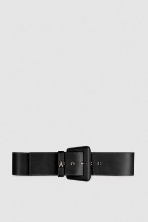 Patrizia Pepe High-waisted Belt With Leather Lining Schwarz | 026345-WXK