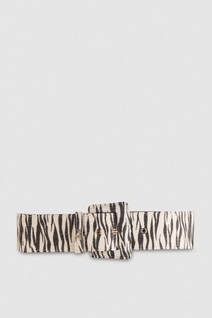 Patrizia Pepe High-waisted Belt With Lined Buckle Animalier | 486972-HOG