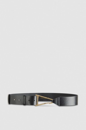 Patrizia Pepe High-waisted Leather Belt Schwarz | 984025-JYV