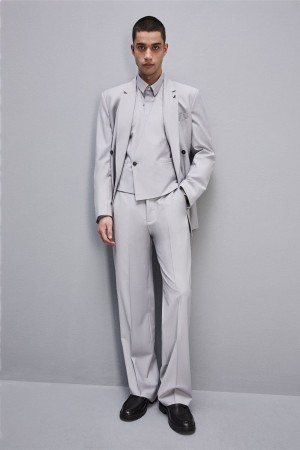 Patrizia Pepe High-waisted Pants In Cool Wool Grau | 953824-XEP