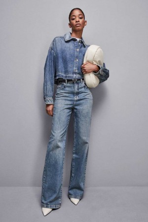 Patrizia Pepe High-waisted Straight Fit Jeans Hellblau | 391528-RIP