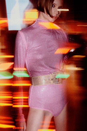 Patrizia Pepe Jersey Sweater With Rhinestones Rosa | 058461-LCP