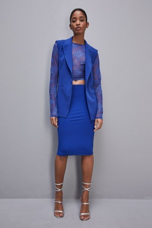 Patrizia Pepe Knee-length Pencil Skirt Hellblau | 596784-GNW