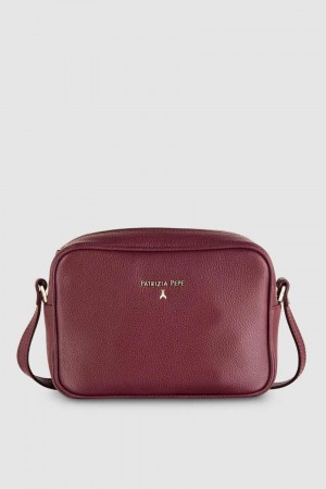 Patrizia Pepe Leather Camera Bag With Inside Pocket Lila | 943265-YSV