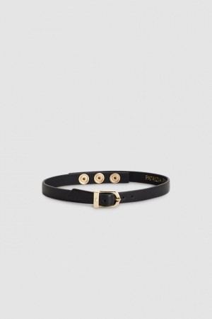 Patrizia Pepe Leather Chocker With Buckle Schwarz | 872159-SJU