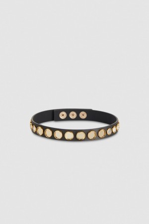 Patrizia Pepe Leather Choker With Micro Mirrors Schwarz | 274193-OTP