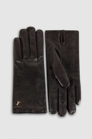 Patrizia Pepe Leather Gloves Schwarz | 598012-LMI