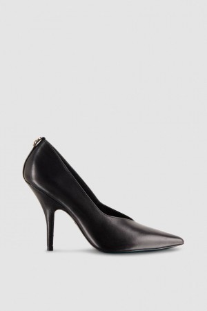Patrizia Pepe Leather Pumps With Leather Sole Schwarz | 596308-QBI
