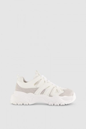 Patrizia Pepe Leather Running Sneakers Weiß | 153079-YNT