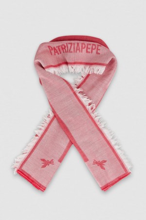 Patrizia Pepe Logo Print Scarf Rosa | 537614-JPH