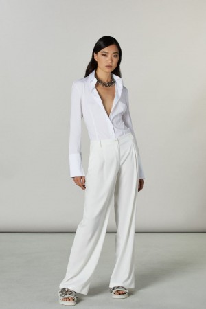 Patrizia Pepe Long-sleeved Shirt Weiß | 857342-MNO
