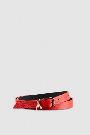 Patrizia Pepe Low-waist Hammered Leather Belt Rot | 031982-ZCN