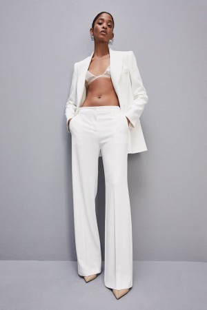 Patrizia Pepe Men's Cut Pants Weiß | 360871-VLT