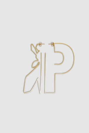 Patrizia Pepe Metal Maxy Fly Brass Earrings Gold | 956043-VLX