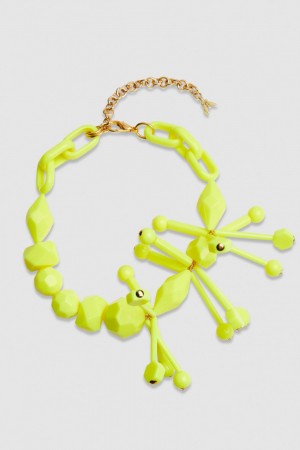 Patrizia Pepe Necklace With Techno Pop Fly Appliqué Gelb | 620591-YTI