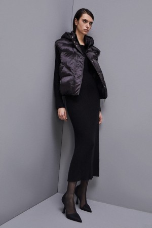 Patrizia Pepe Nylon Sleeveless Down Jacket Schwarz | 942107-DLP