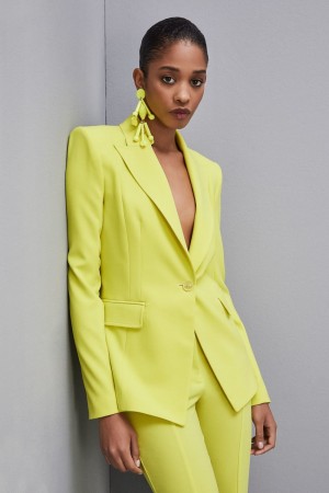 Patrizia Pepe One-button Jacket In Sablè Crepe Fabric Gelb | 791630-DGE