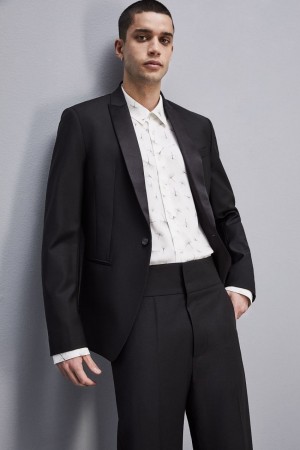 Patrizia Pepe One-button Tuxedo Jacket In Cool Wool Schwarz | 720364-CNG