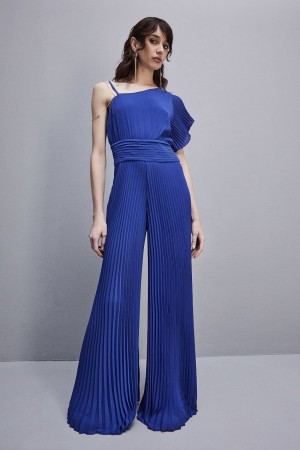 Patrizia Pepe One-shoulder Long-cut Jumpsuit Hellblau | 987510-TWA
