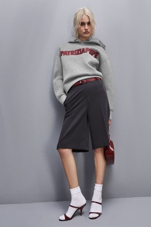 Patrizia Pepe Oversized Hoodie Grau | 852904-RFV