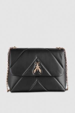 Patrizia Pepe Padded Fly Crossbody Bag Schwarz | 865074-UQO