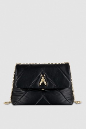 Patrizia Pepe Padded Fly Crossbody Bag Schwarz | 384726-OSG