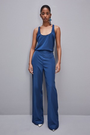 Patrizia Pepe Palazzo Pants In Technical Fabric Hellblau | 109327-FAU