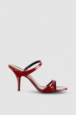 Patrizia Pepe Patent Leather Heeled Sandals Rot | 951048-DNW