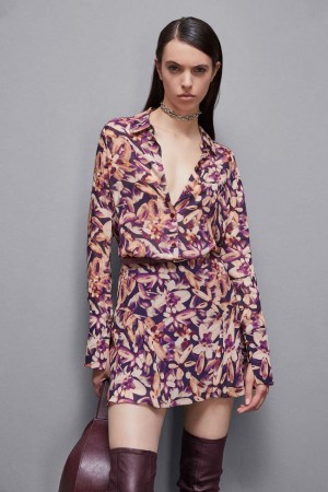 Patrizia Pepe Patterned Georgette Shirt Mehrfarbig | 695730-AGH