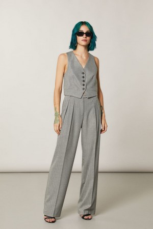 Patrizia Pepe Patterned Viscose Vest Grau | 704583-JGN