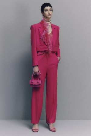 Patrizia Pepe Pleated Pants In Stretch Fabric Rosa | 541987-YGP