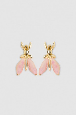 Patrizia Pepe Precious Fly Earrings With Stones Rosa | 029478-DKN