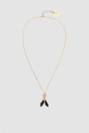 Patrizia Pepe Precious Fly Mini Necklace Schwarz | 640521-XZC