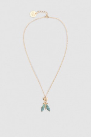 Patrizia Pepe Precious Fly Mini Necklace Grün | 720541-WVH