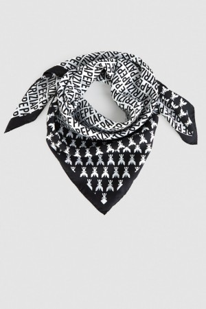 Patrizia Pepe Printed Silk Neckerchief Weiß | 491687-QFT