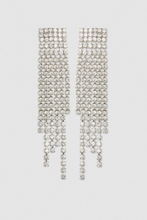 Patrizia Pepe Rhinestone Earrings Silber | 134270-LXY