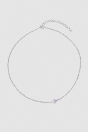 Patrizia Pepe Rhinestone Necklace Rosa | 412036-DZU