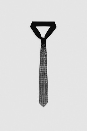 Patrizia Pepe Rhinestone Tie Schwarz | 169320-PMV