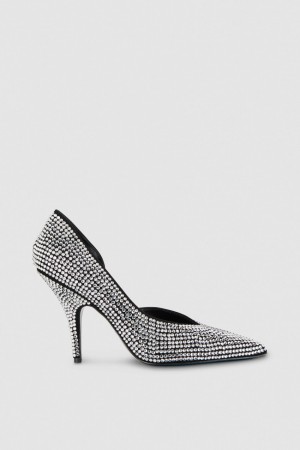 Patrizia Pepe Rhinestone-adorned Suede Pumps Schwarz | 270945-GKE