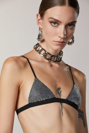 Patrizia Pepe Rhinestone-detailed Bra Schwarz | 315420-WFE