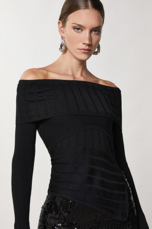 Patrizia Pepe Rib Knit Schwarz | 253407-GBJ